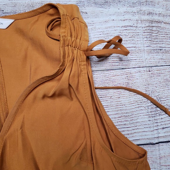 BCBGeneration mustard Yellow Tie Sleeves Blouse XS - Picture 2 of 5